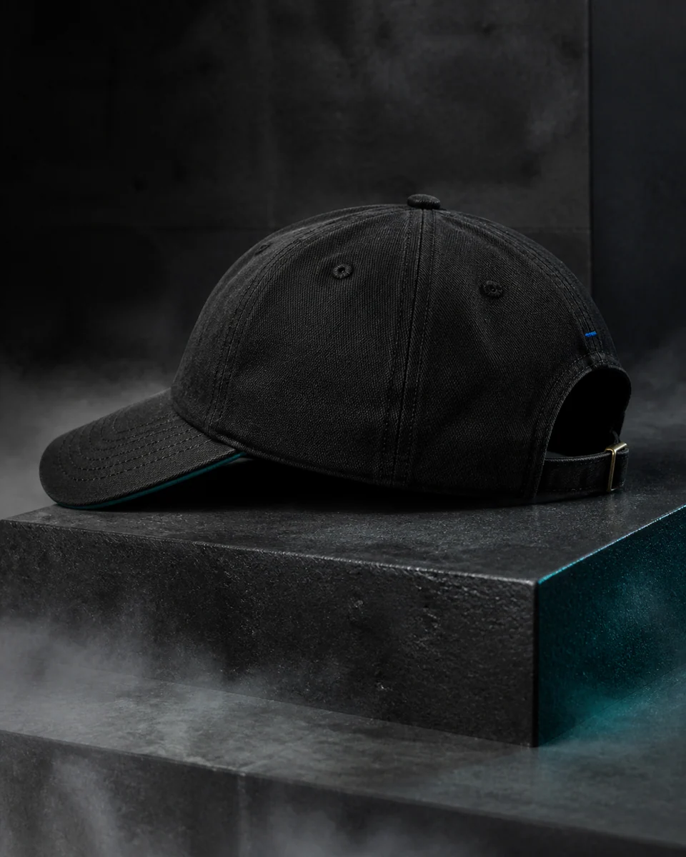 Rainline Cap rear adjuster and cyan stitch